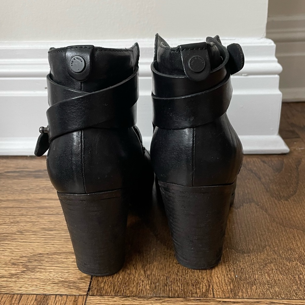 Rag And Bone Black Leather Harrow Boot Size 6.5 - image 2